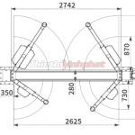 CẦU NÂNG Ô TÔ 2 TRỤ LD BRIGHT GIẰNG DƯỚI – 4 TẤN – ALPA 40E – CÓC GIẬT 2 BÊN – ảnh 3
