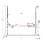 CẦU NÂNG Ô TÔ 2 TRỤ GIÁ RẺ CARLIFT – 4 TẤN – GIẰNG DƯỚI – K-4000B – CÓC GIẬT 2 BÊN – ảnh 3