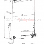 CẦU NÂNG Ô TÔ 2 TRỤ GIÁ RẺ CARLIFT – GIẰNG TRÊN – 4 TẤN K-4000A – CÓC GIẬT 2 BÊN – ảnh 3